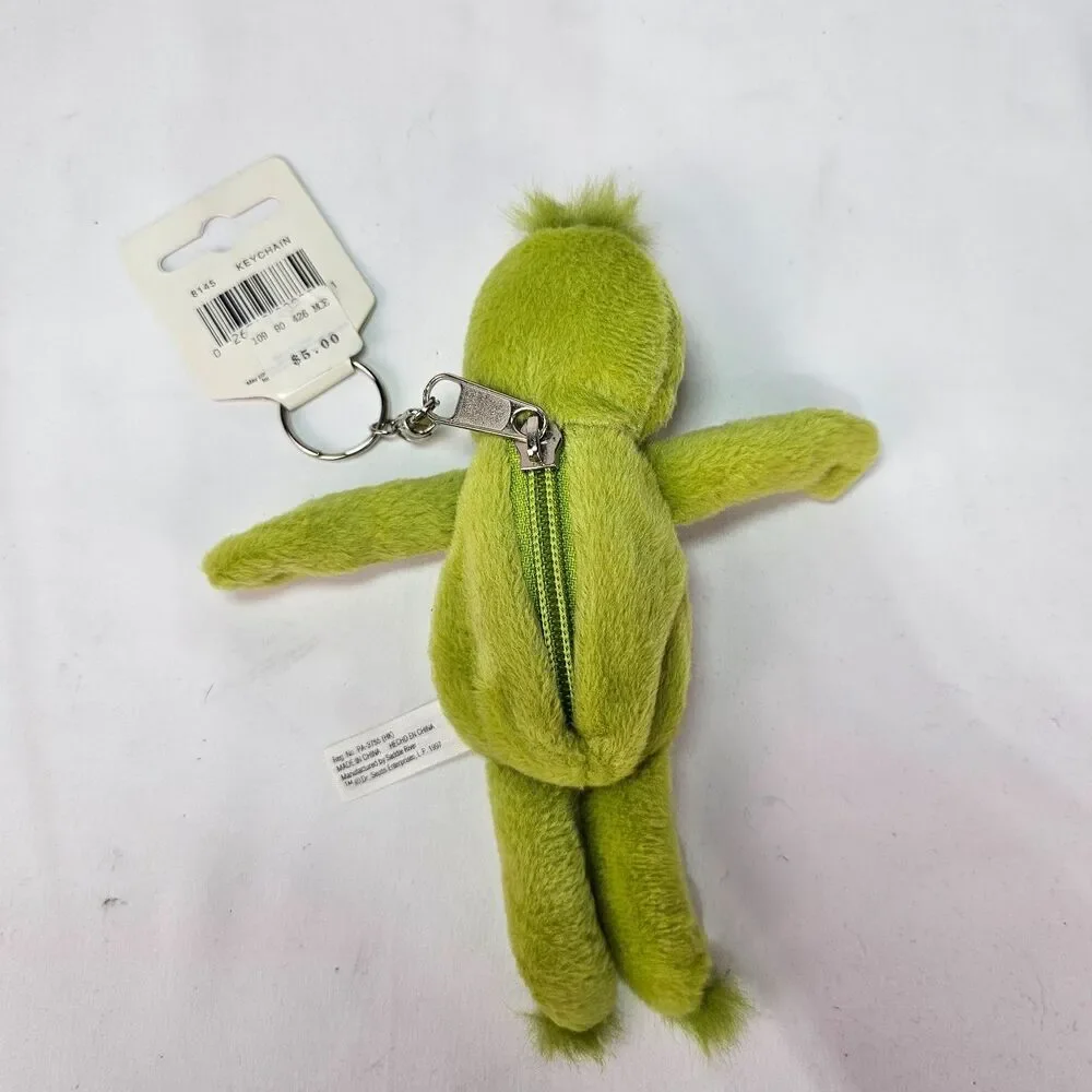 Vintage 1997 Dr Seuss Grinch Seuss Wear Plush Keychain Coin Purse Green 7
